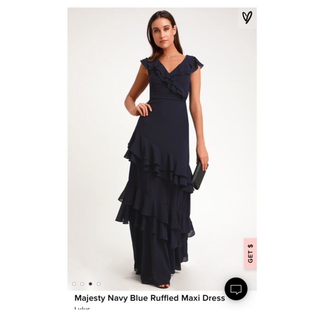 Majesty Navy ruffle lulu’s maxi dress